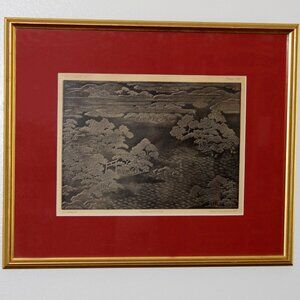 Rare Lithograph Plate of Japanese Temple Landscape by Audsley